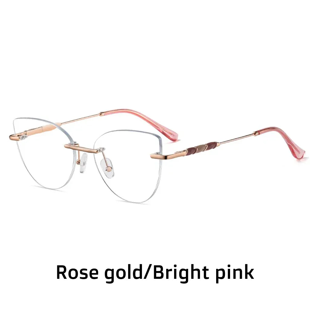 Frameless Cat Eye Glasses - Anti Blue Light Optical Frame