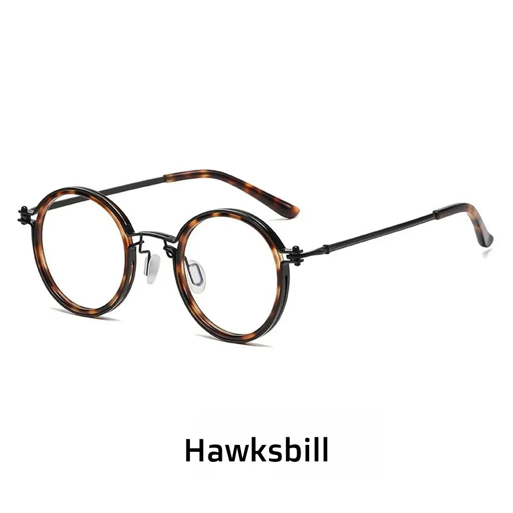 Retro Round Metal Glasses Frames - Blue Light Blocking Optical Prescription