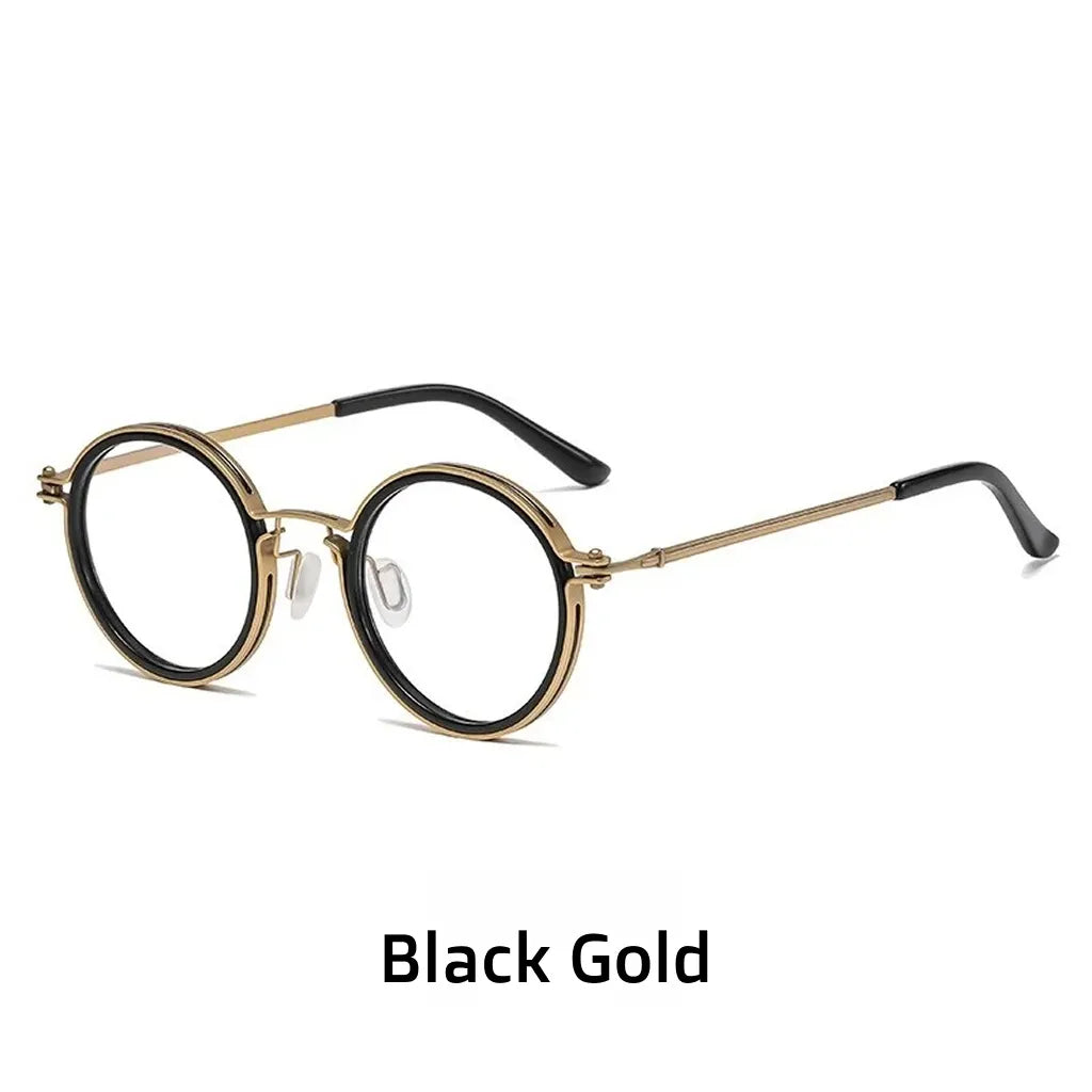 Retro Round Metal Glasses Frames - Blue Light Blocking Optical Prescription