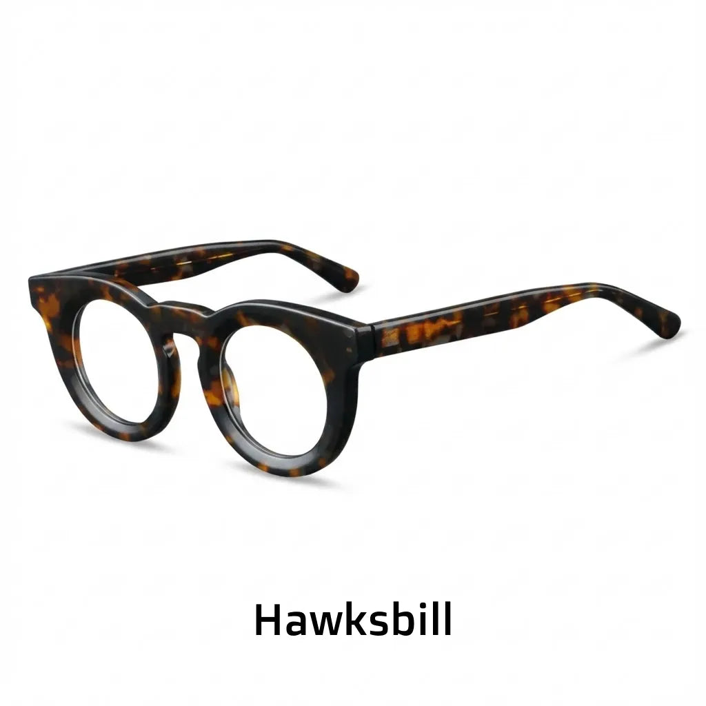 Retro Round Acetate Eyeglasses - Unisex Optical Prescription Frames