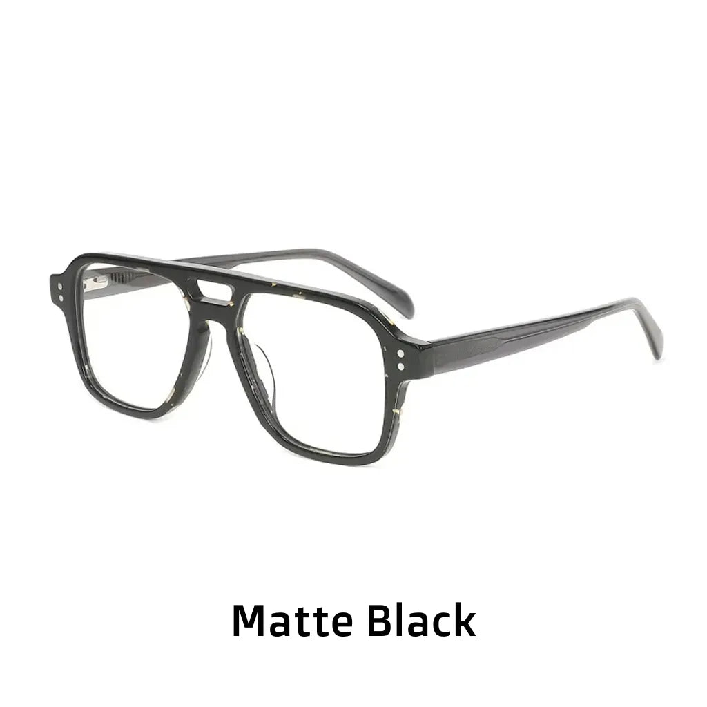 Retro Double Beam Acetate Eyeglasses Frame - Unisex Optical Prescription Glasses