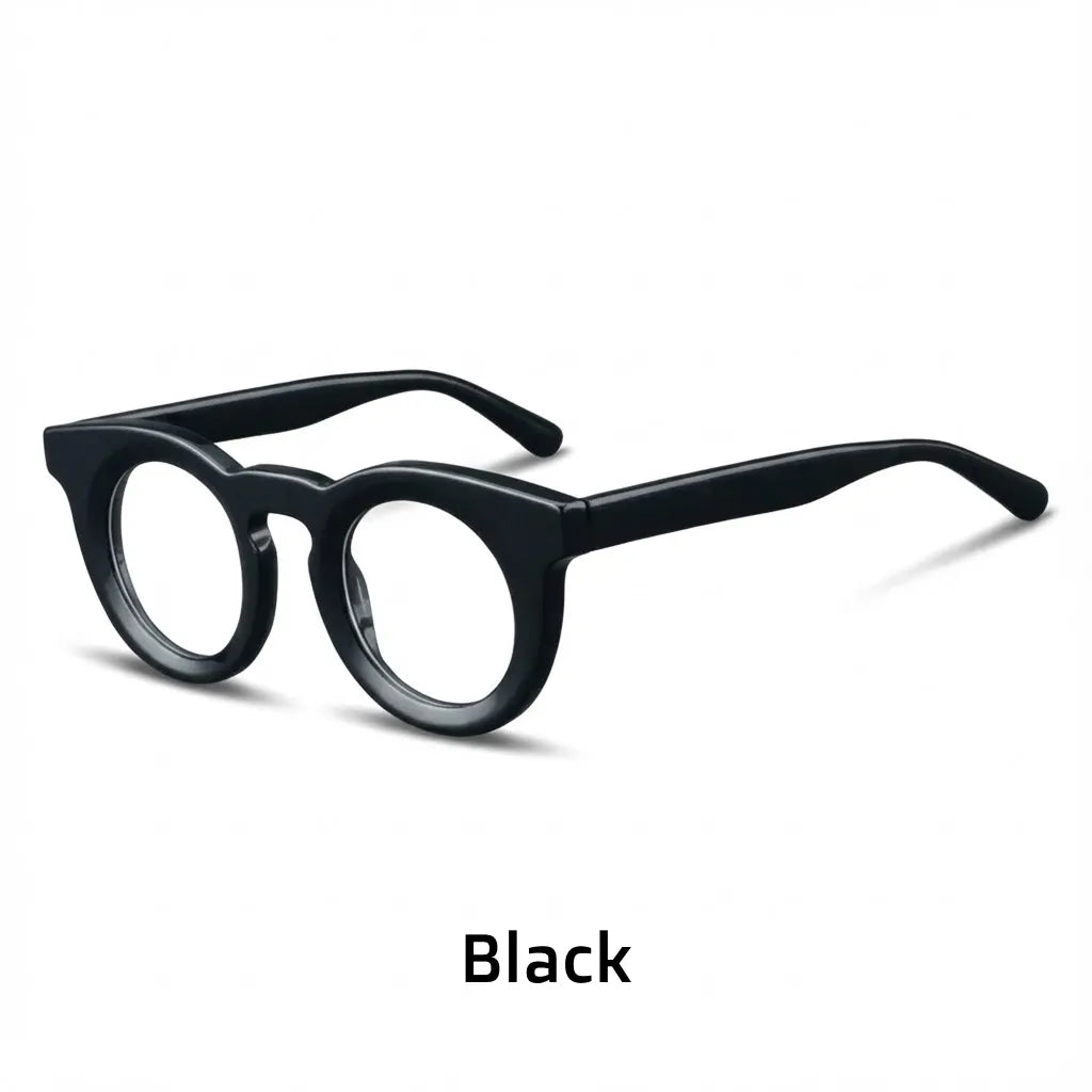 Retro Round Acetate Eyeglasses - Unisex Optical Prescription Frames