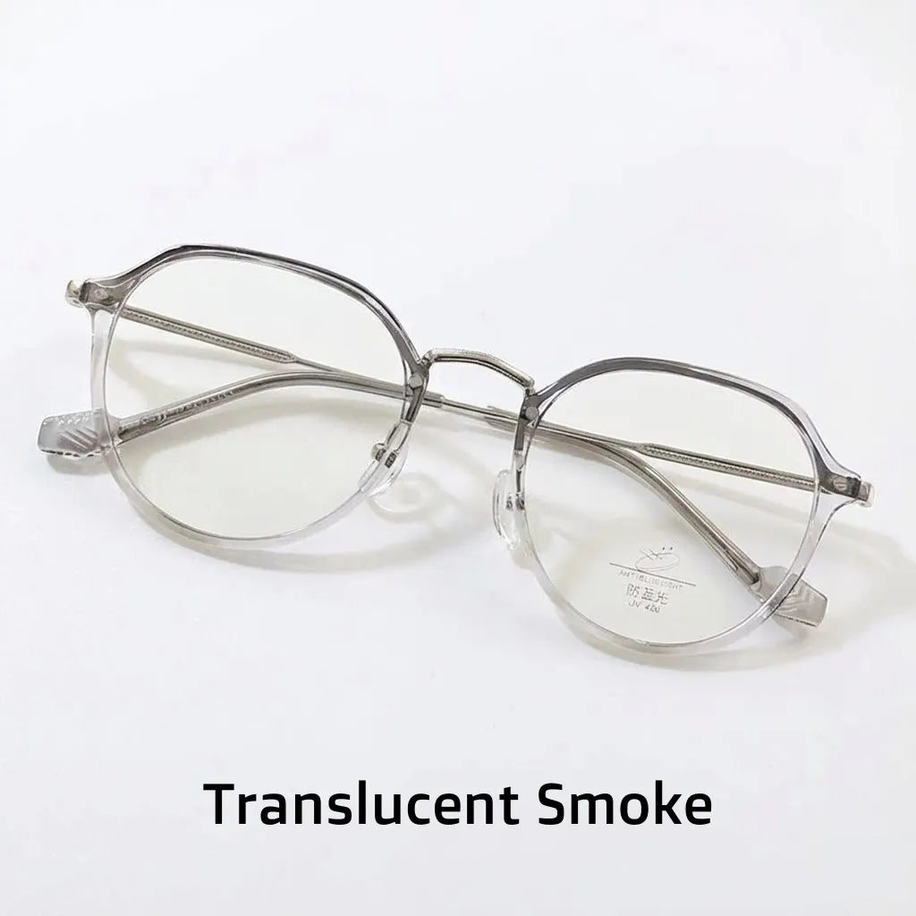 Retro Plastic Titanium Eyeglass Frame - Unisex Optical Prescription Glasses