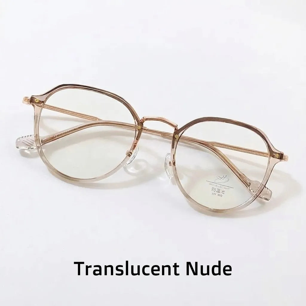 Retro Plastic Titanium Eyeglass Frame - Unisex Optical Prescription Glasses