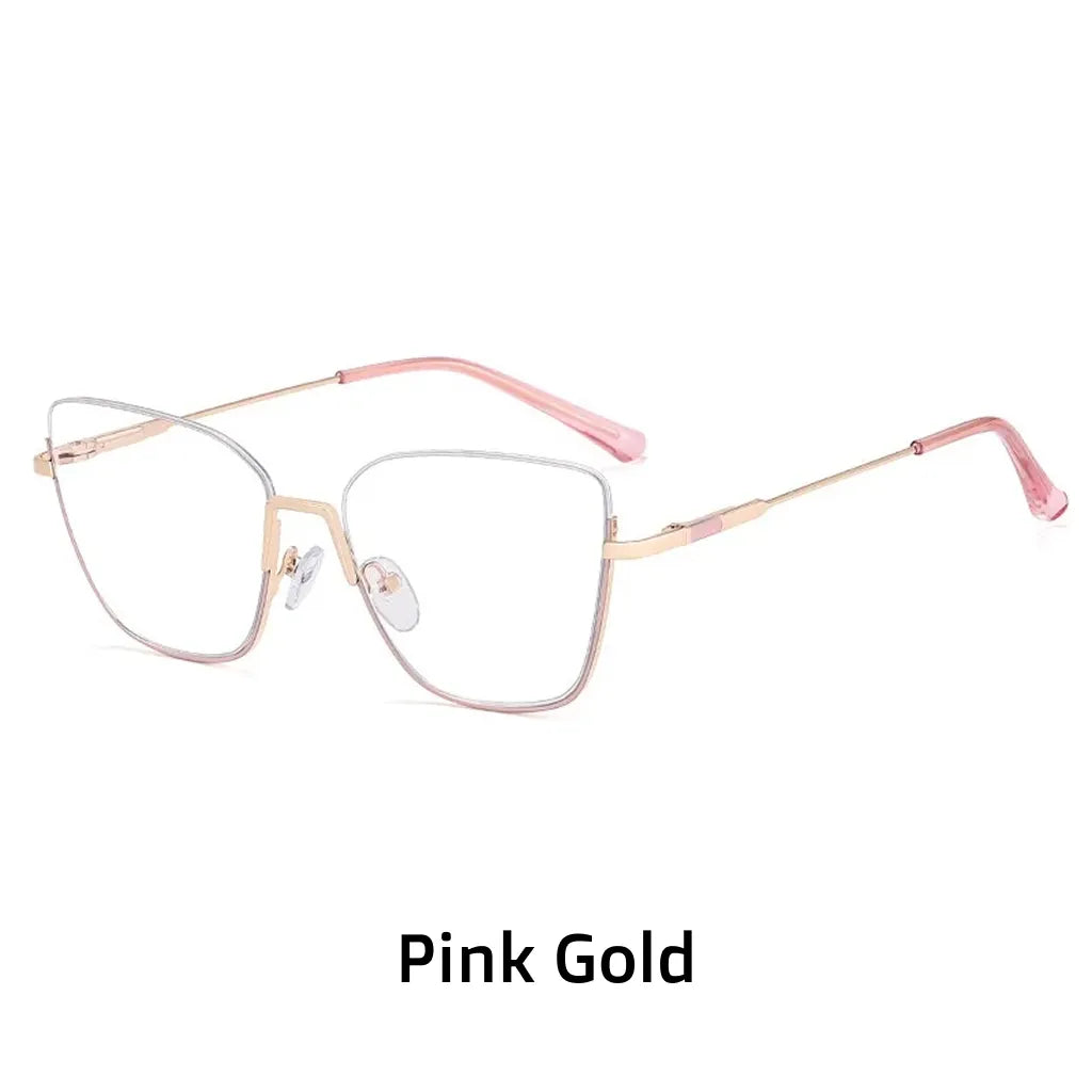 Retro Half-Frame Anti-Blue Light Eyeglasses