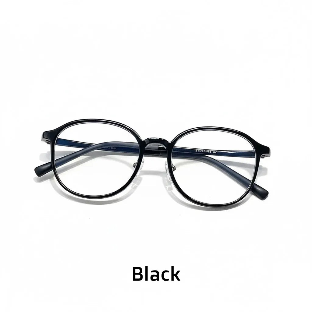 TR90 Retro Round Eyeglass Frame - Anti Blue Light