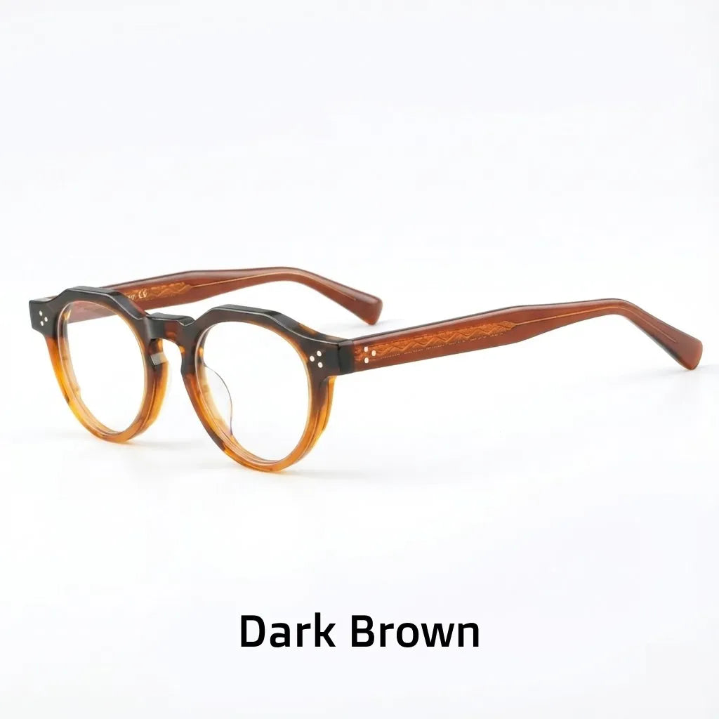 Retro Round Tortoiseshell Eyeglass Frame - Optical Prescription Glasses