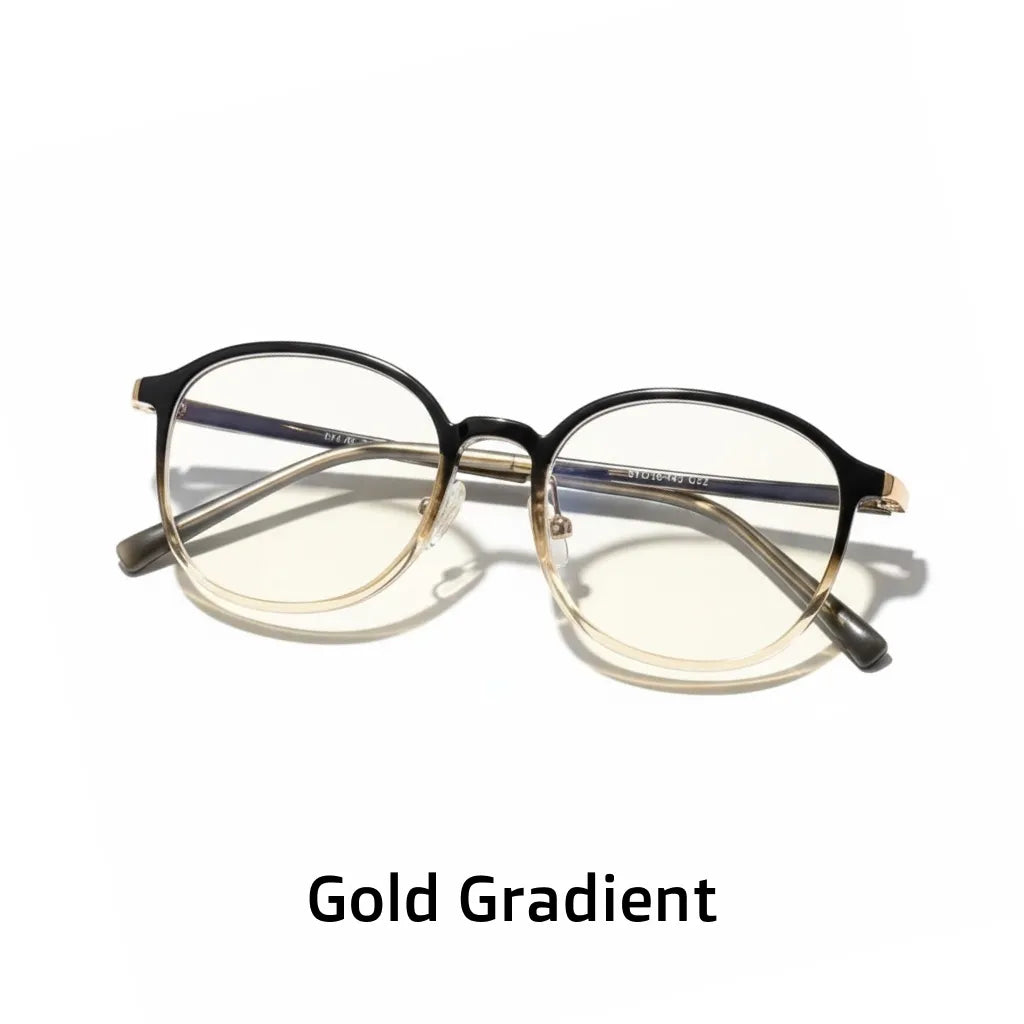 TR90 Retro Round Eyeglass Frame - Anti Blue Light