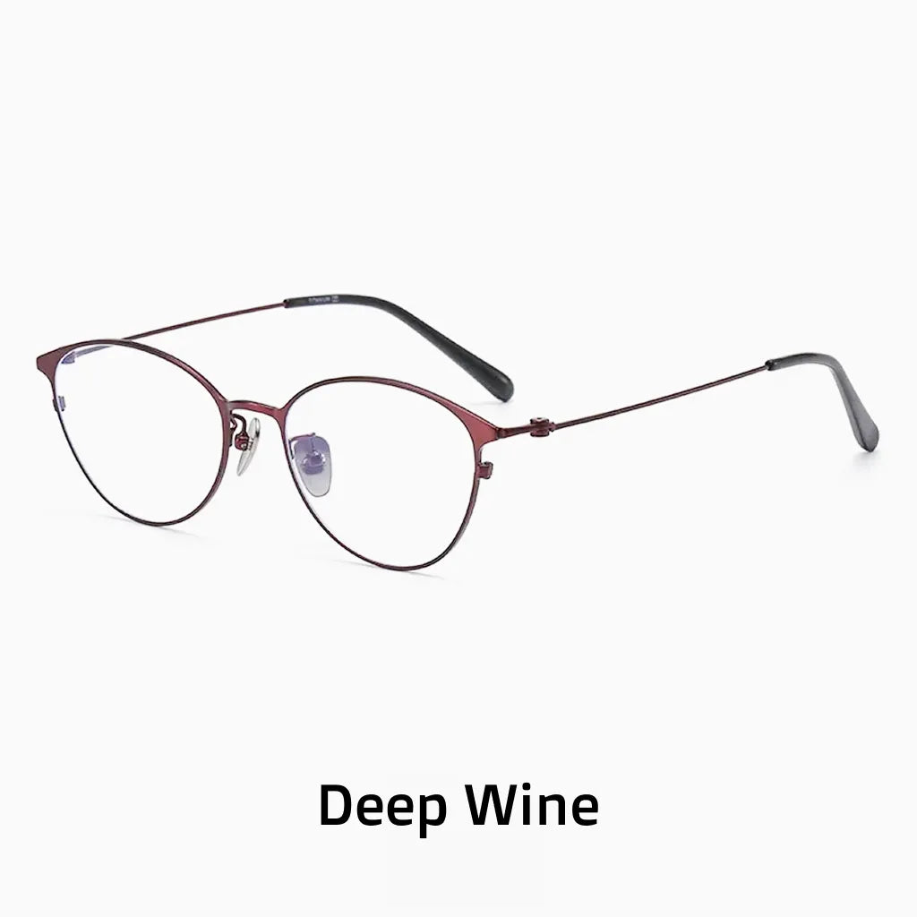 Retro Oval Titanium Eyeglass Frame - Ultra Light Prescription Ready