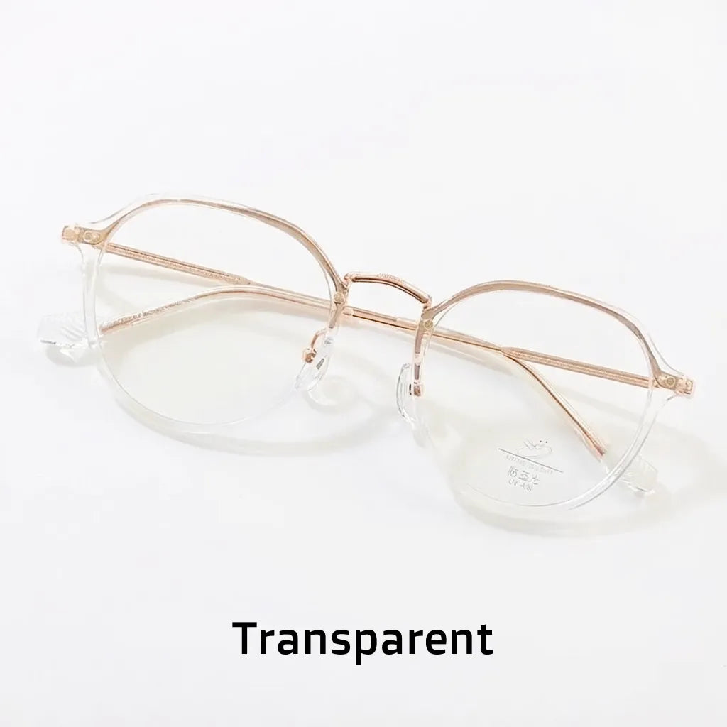 Retro Plastic Titanium Eyeglass Frame - Unisex Optical Prescription Glasses