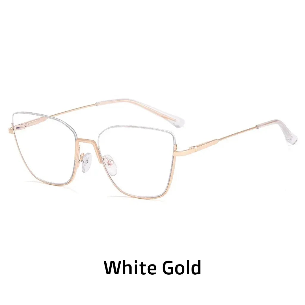 Retro Half-Frame Anti-Blue Light Eyeglasses