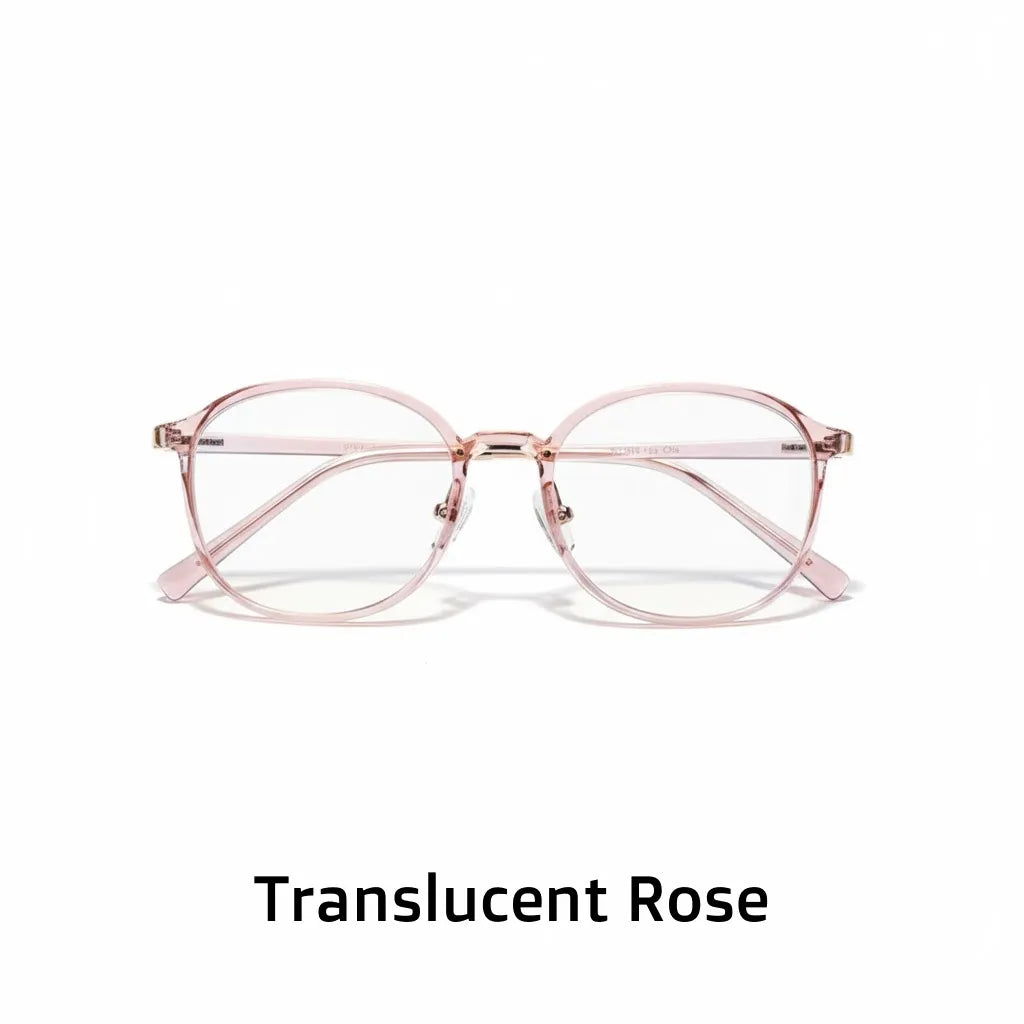 TR90 Retro Round Eyeglass Frame - Anti Blue Light