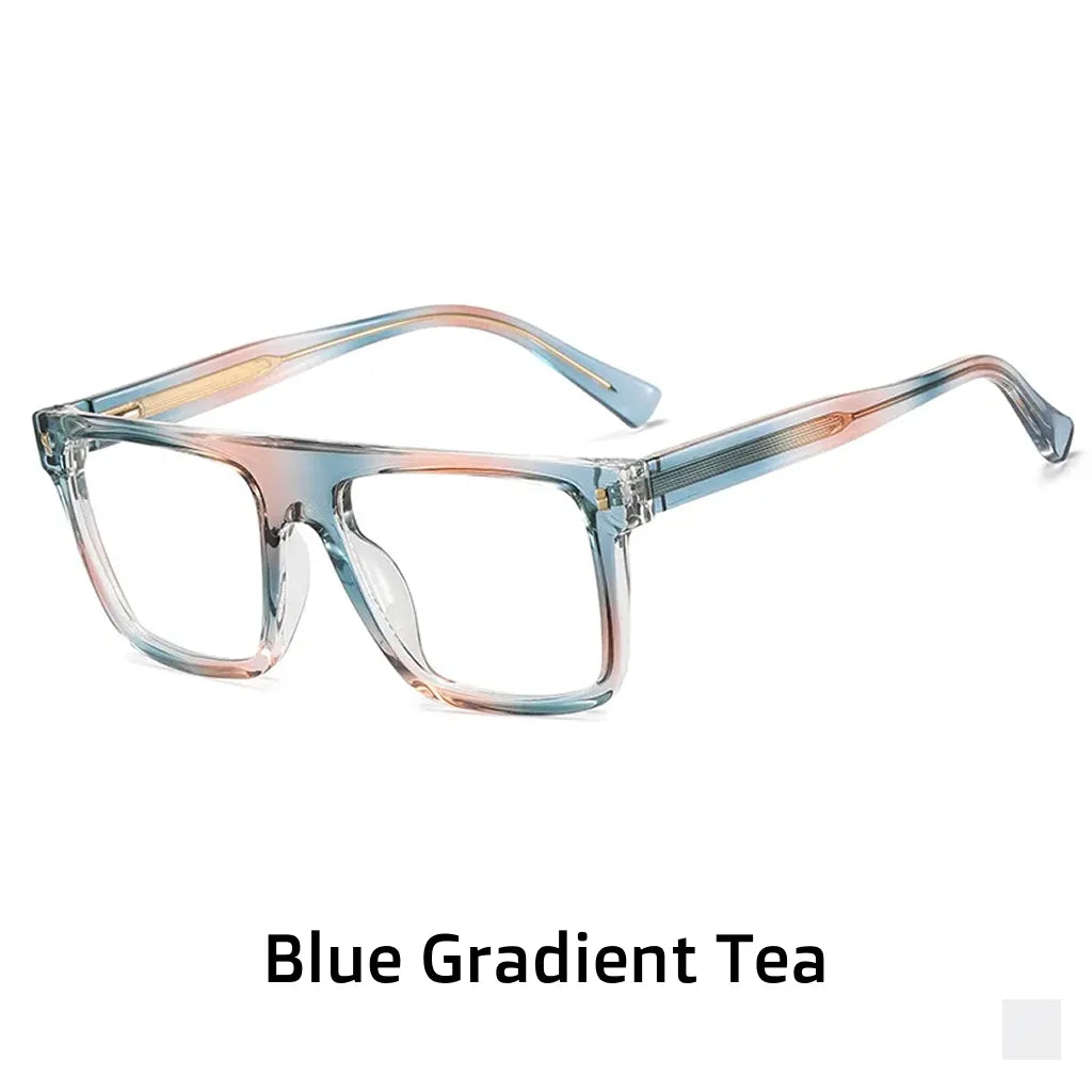 TR90 Retro Square Gradient Glasses Frame - Anti Blue Light