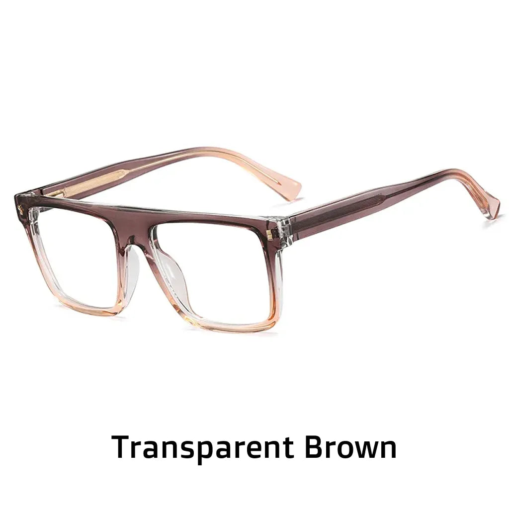 TR90 Retro Square Gradient Glasses Frame - Anti Blue Light