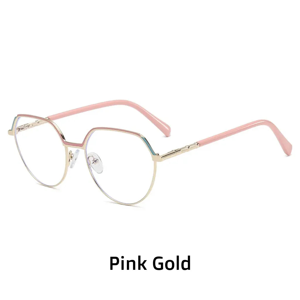 Polygonal Anti-Blue Light Eyeglasses for Women