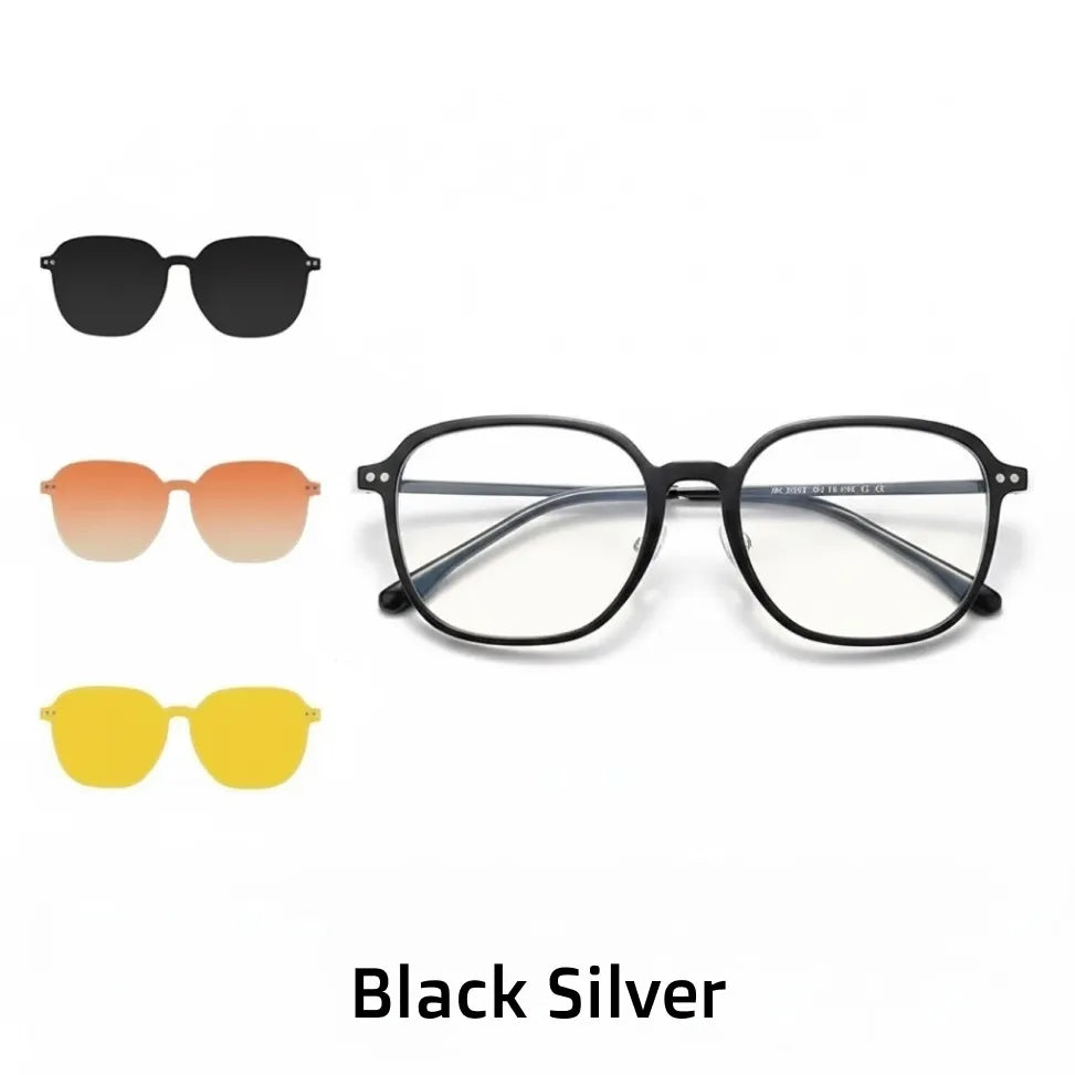 Magnetic Clip-On Sunglasses Frame - Retro Optical Glasses