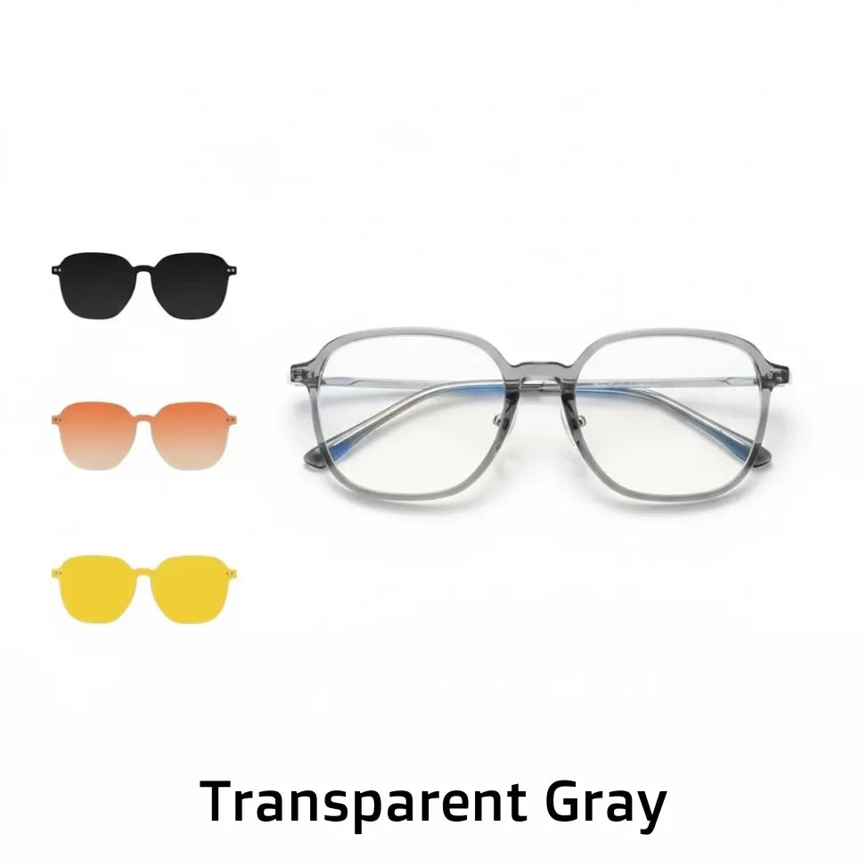 Magnetic Clip-On Sunglasses Frame - Retro Optical Glasses