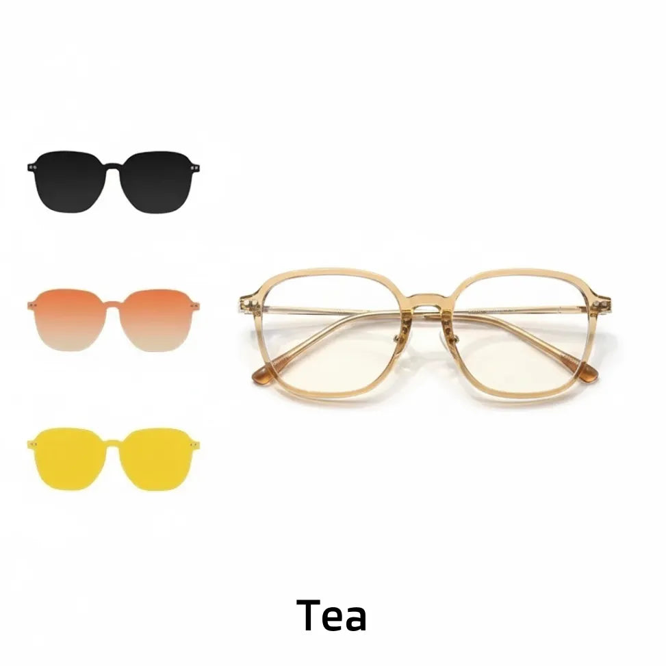 Magnetic Clip-On Sunglasses Frame - Retro Optical Glasses