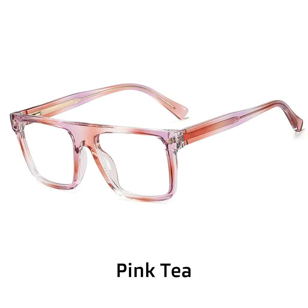 TR90 Retro Square Gradient Glasses Frame - Anti Blue Light