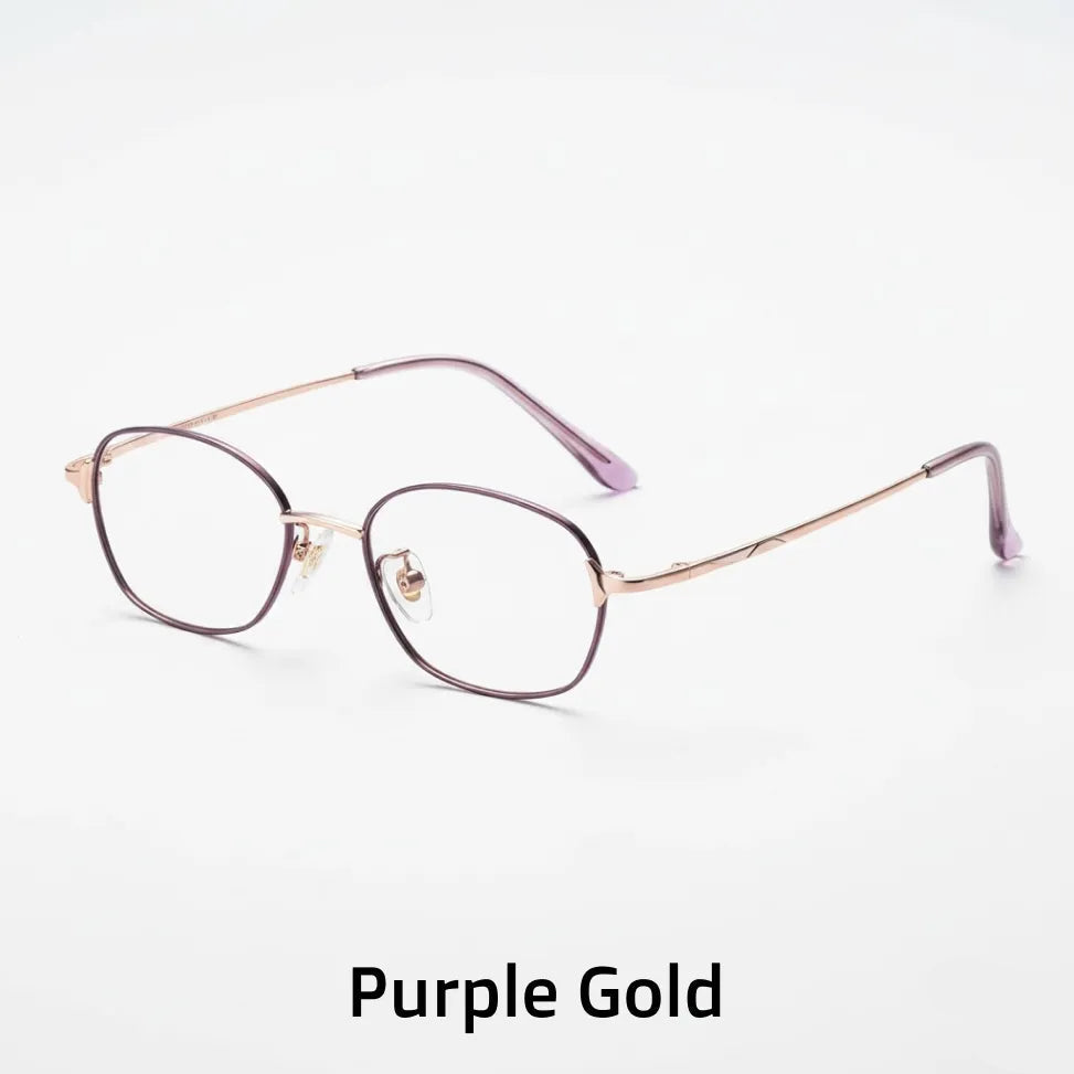 β Titanium Ultra Light Elliptical Women's Eyeglass Frame - Anti Blue Light Optical Prescription Frame 7001