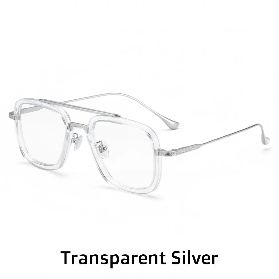 Retro Titanium Eyeglass Frame - Anti Blue Light Optical Prescription Glasses