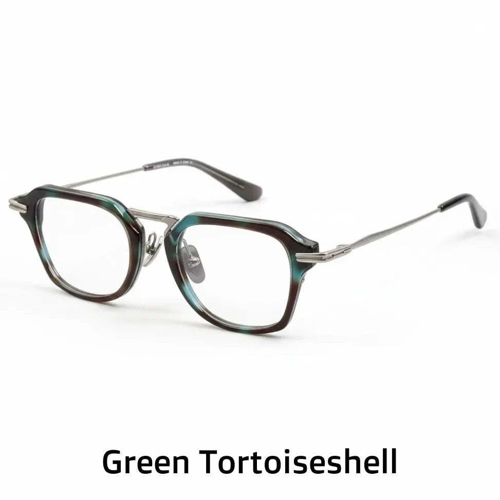 Retro Square Titanium Eyeglass Frame - Unisex Optical DTX413