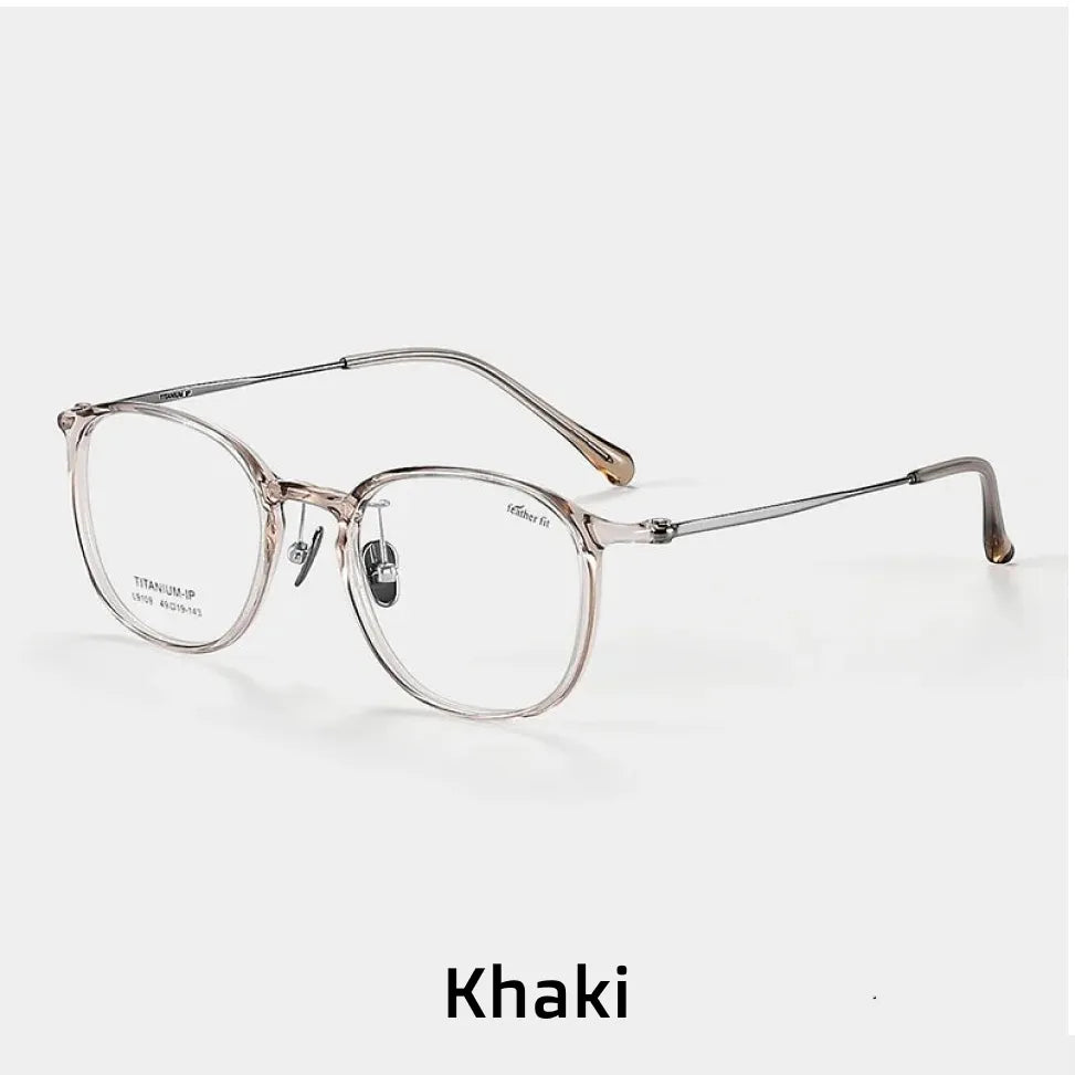 Retro Oval Titanium Eyeglasses Frame - Unisex Prescription Glasses 9109
