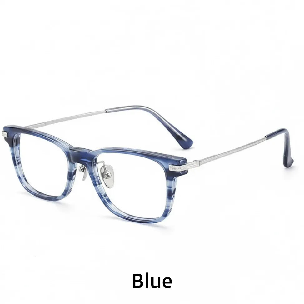 Retro Square Titanium Eyeglass Frame - Lightweight Optical Prescription Glasses