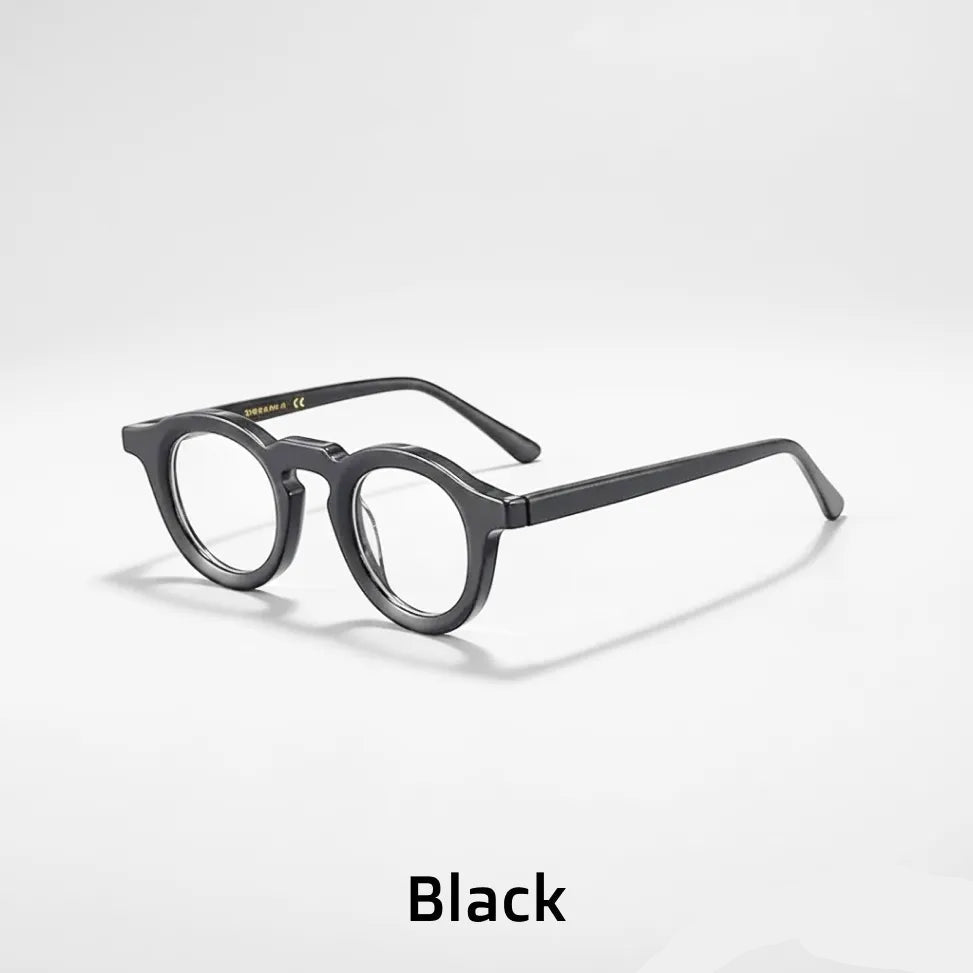 Retro Round Eyeglasses - Panel Splicing Optical Frame