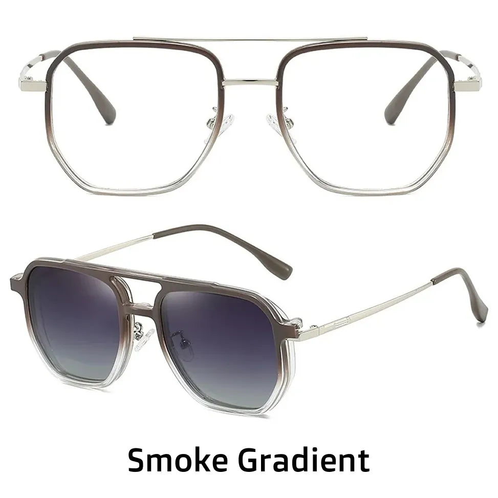 Magnetic Clip-On Polarized Sunglasses - Metal Optical Frame