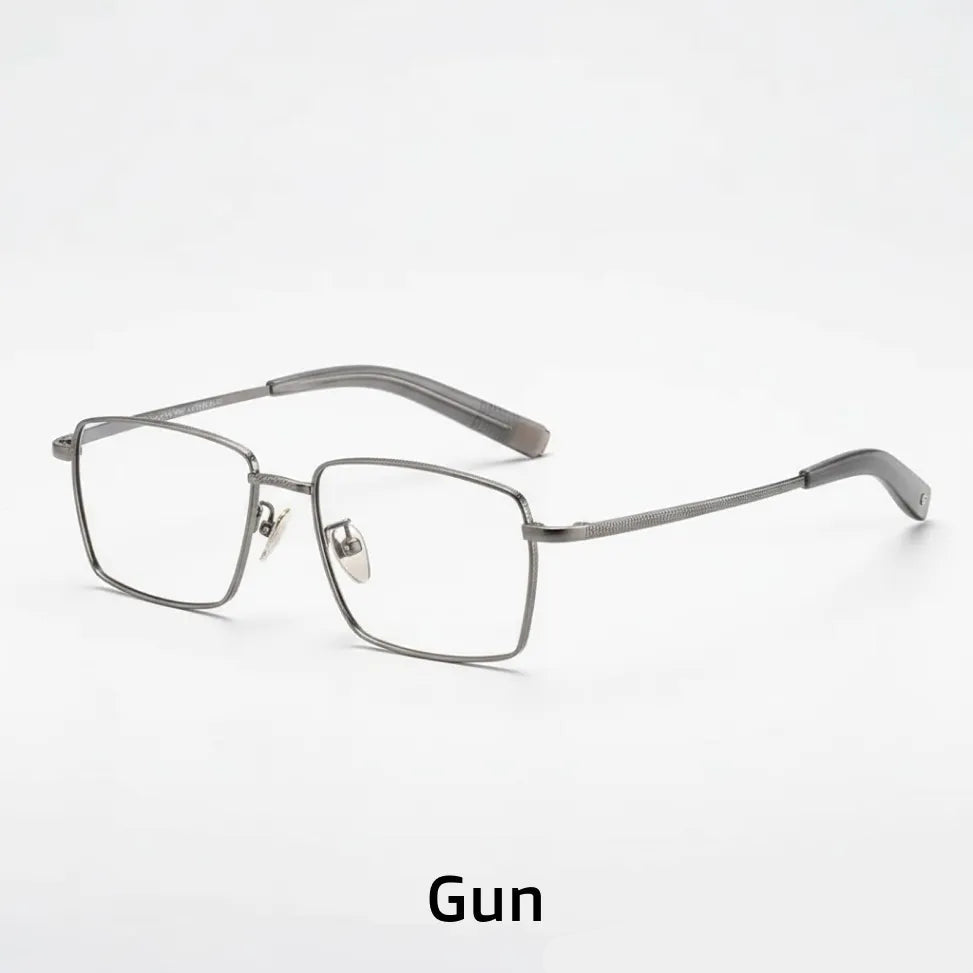 Ultra Light Titanium Eyeglass Frame - Square Optical Prescription Glasses for Large Faces