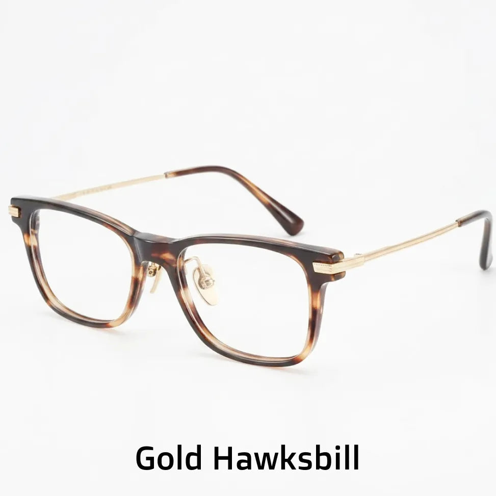 Retro Square Titanium Eyeglass Frame - Lightweight Optical Prescription Glasses