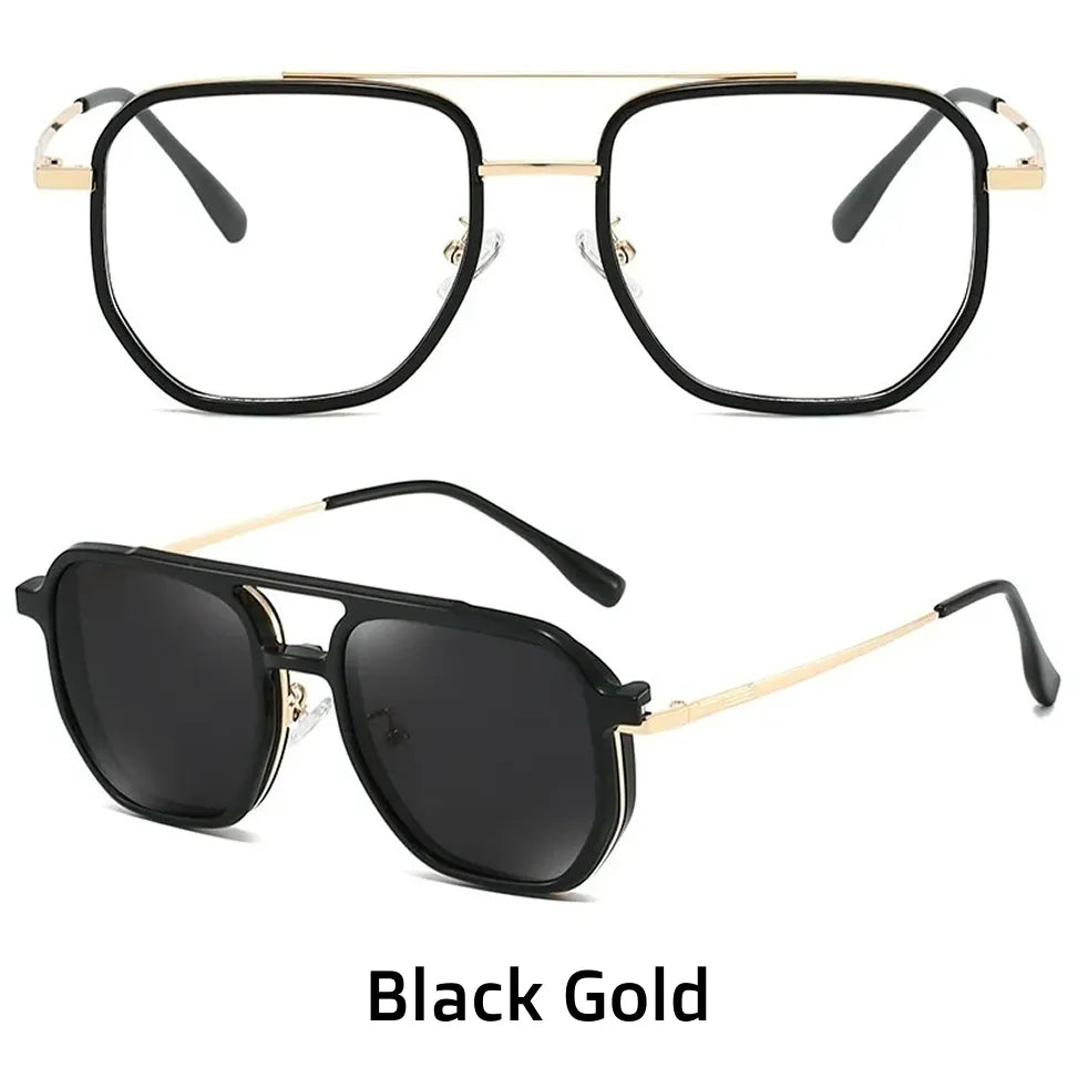 Magnetic Clip-On Polarized Sunglasses - Metal Optical Frame