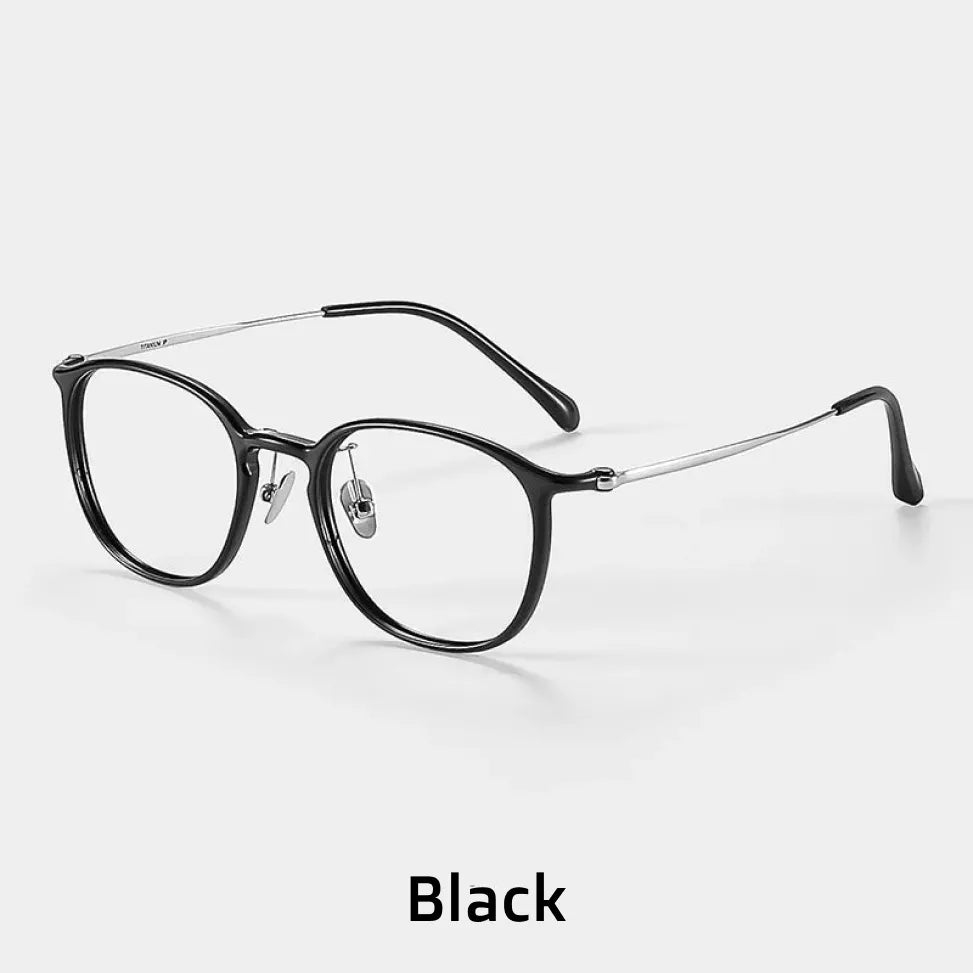 Retro Oval Titanium Eyeglasses Frame - Unisex Prescription Glasses 9109