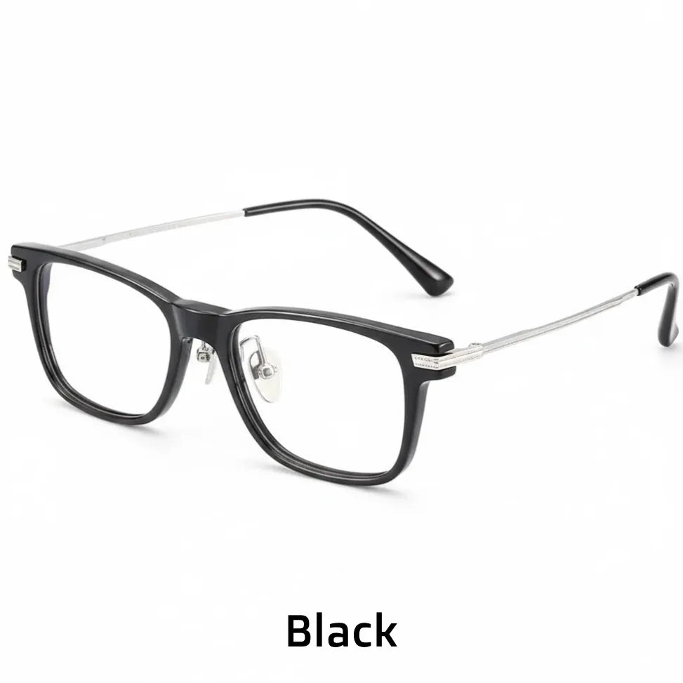 Retro Square Titanium Eyeglass Frame - Lightweight Optical Prescription Glasses