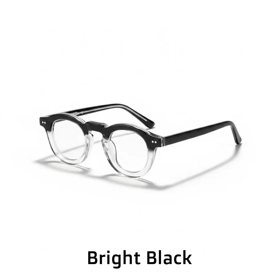 Retro Round Eyeglasses - Panel Splicing Optical Frame