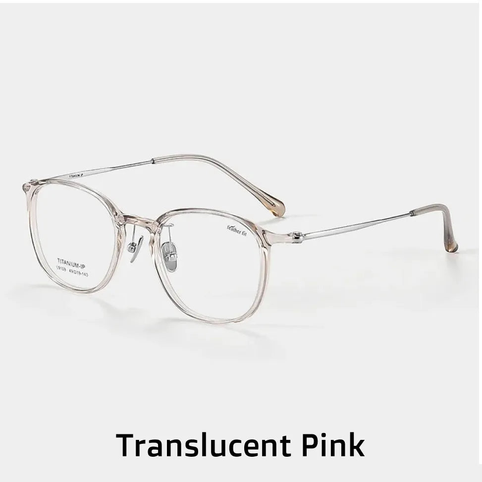Retro Oval Titanium Eyeglasses Frame - Unisex Prescription Glasses 9109