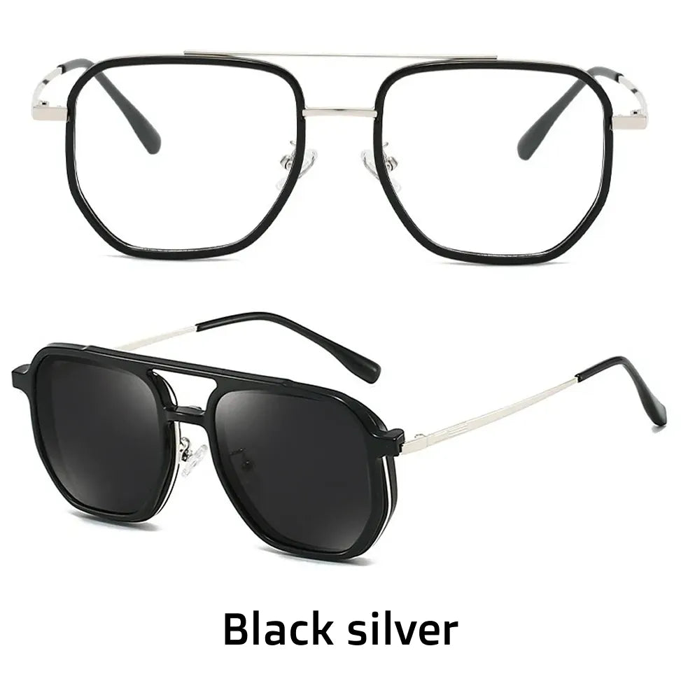 Magnetic Clip-On Polarized Sunglasses - Metal Optical Frame