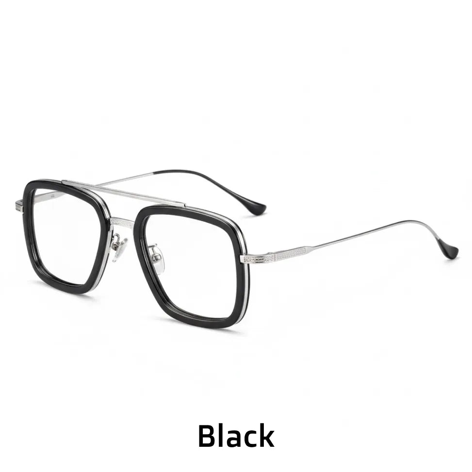 Retro Titanium Eyeglass Frame - Anti Blue Light Optical Prescription Glasses
