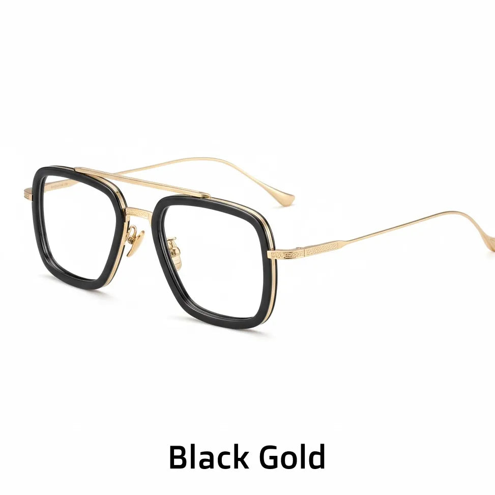 Retro Titanium Eyeglass Frame - Anti Blue Light Optical Prescription Glasses