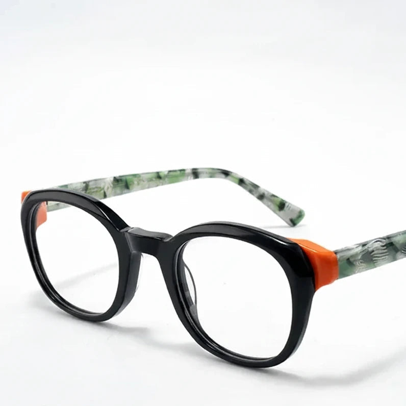 Ultra Light Circular Eyeglass Frame with Spring Hinge