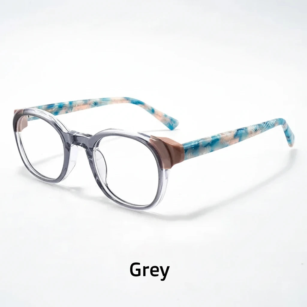 Ultra Light Circular Eyeglass Frame with Spring Hinge