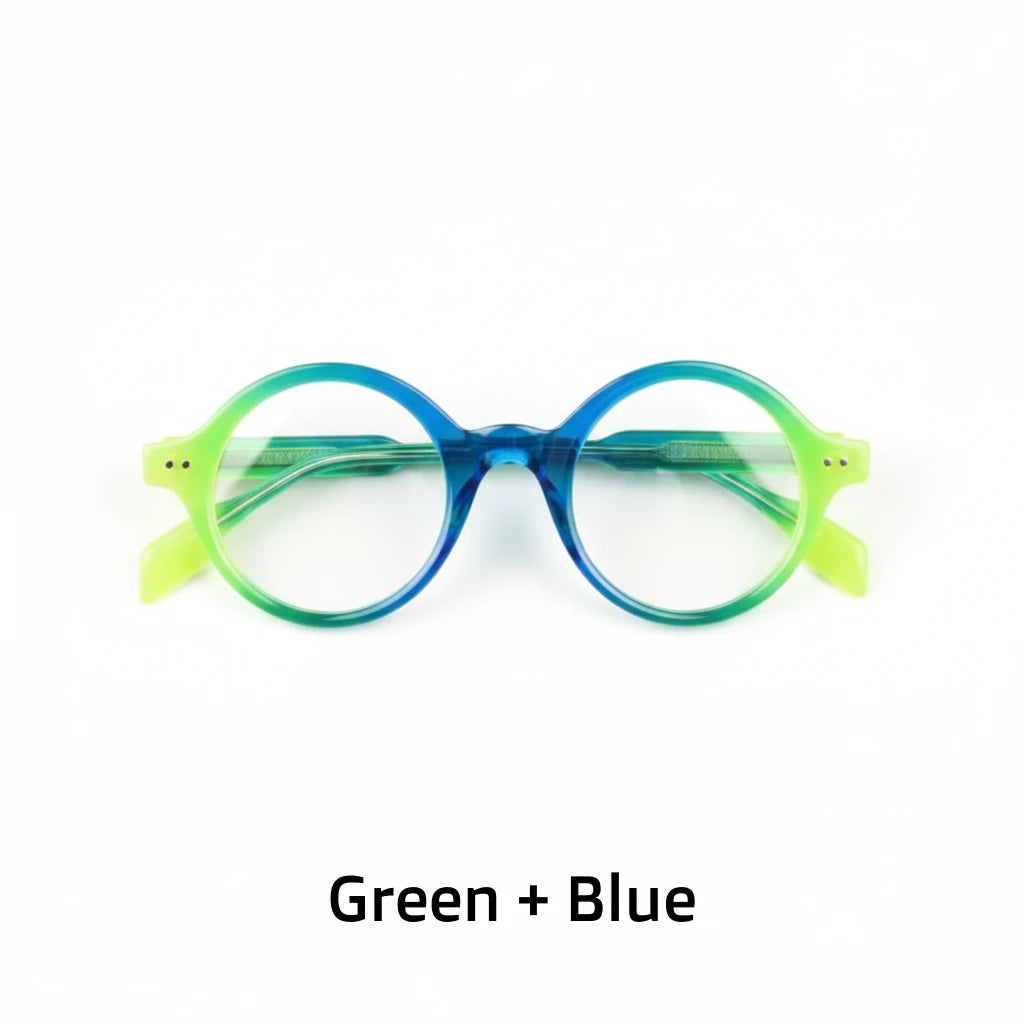 Retro Round Acetate Optical Frame - Unisex Prescription Eyeglasses