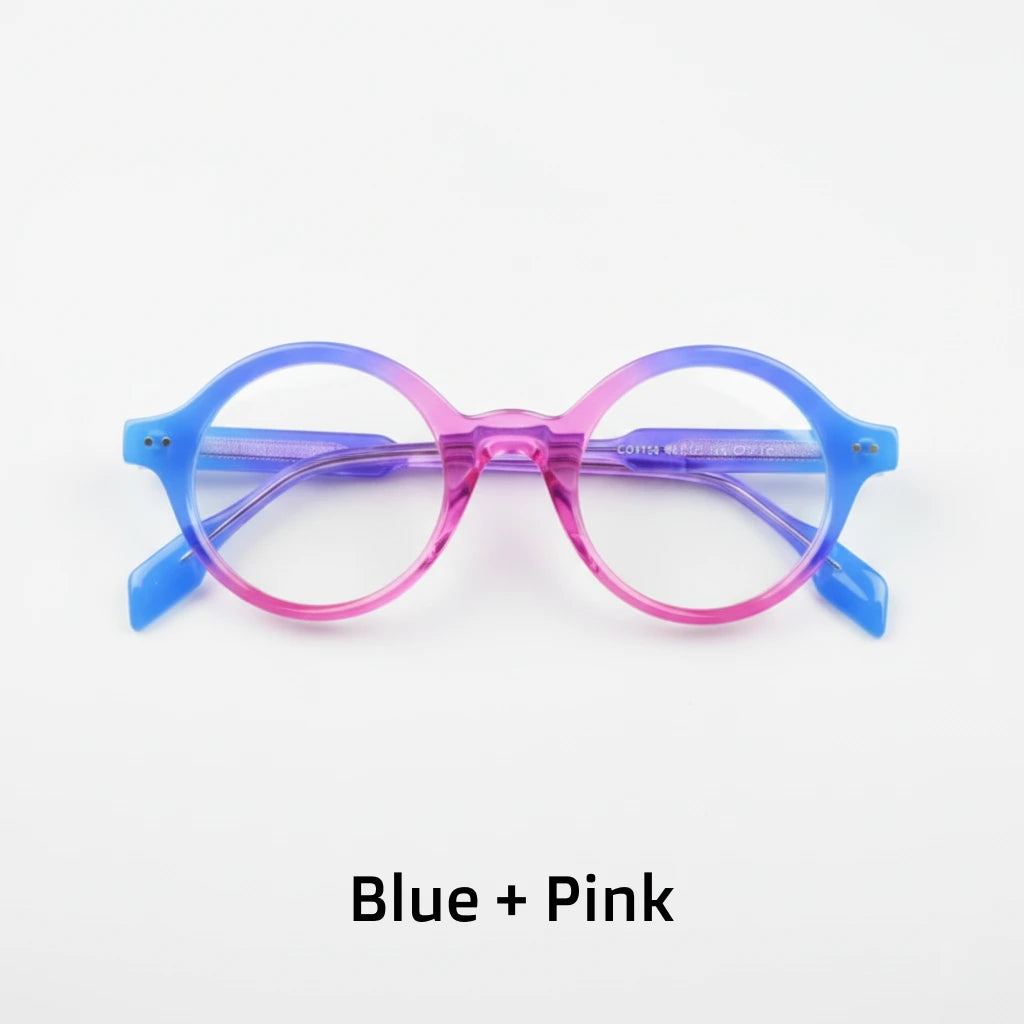 Retro Round Acetate Optical Frame - Unisex Prescription Eyeglasses