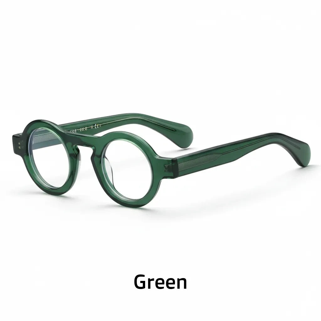Retro Round Acetate Optical Frames - Unisex Prescription Eyeglasses