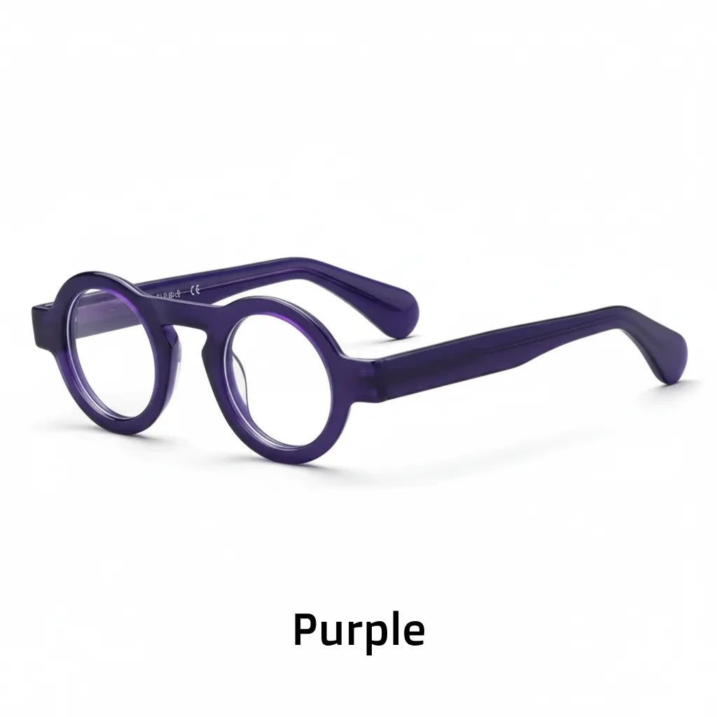 Retro Round Acetate Optical Frames - Unisex Prescription Eyeglasses