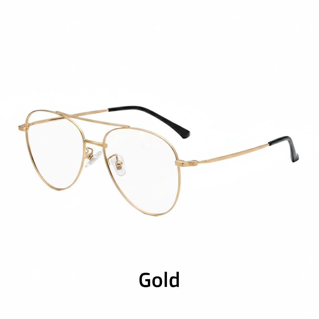 Pure Titanium Double Bridge Optical Glasses Frame - Ultra-Light Prescription Eyewear