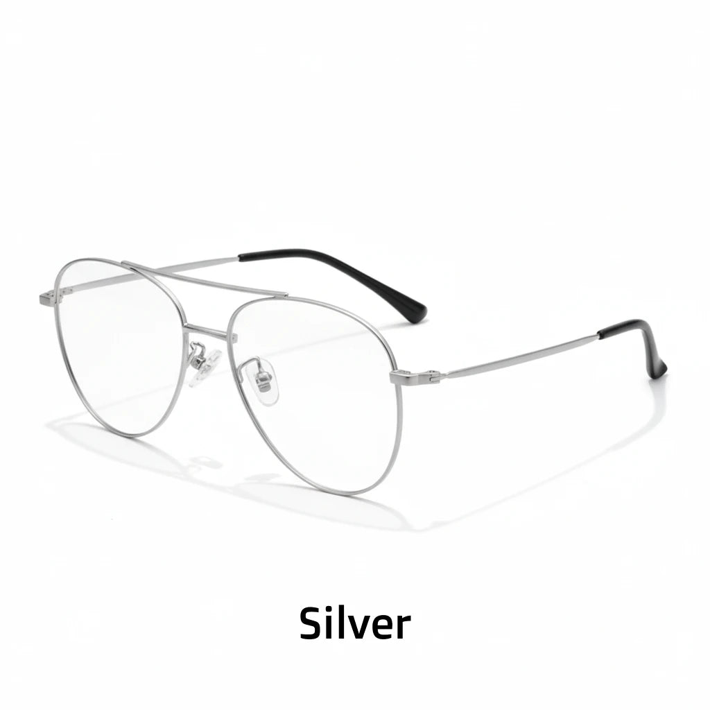 Pure Titanium Double Bridge Optical Glasses Frame - Ultra-Light Prescription Eyewear