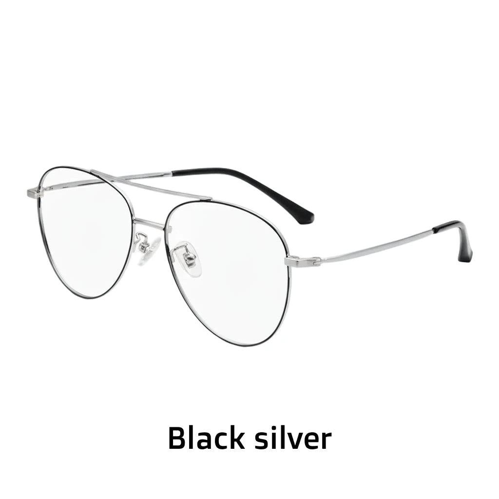 Pure Titanium Double Bridge Optical Glasses Frame - Ultra-Light Prescription Eyewear