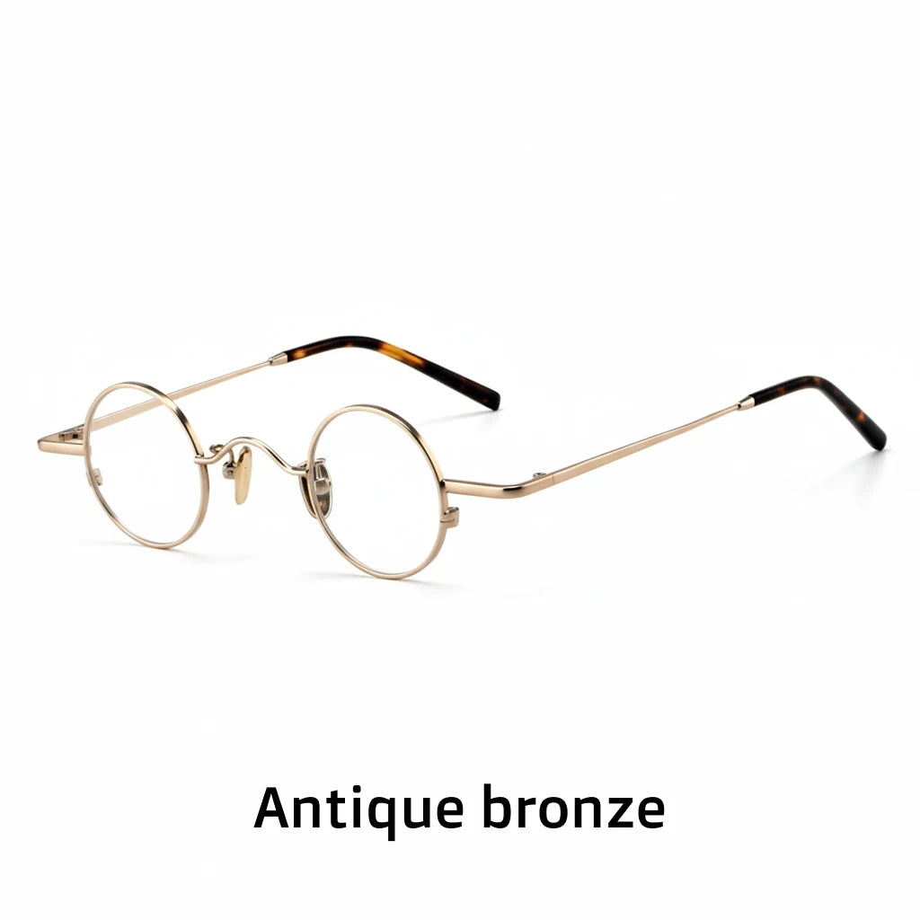 Pure Titanium Round Eyeglasses Frame - Anti-Blue Light Optical
